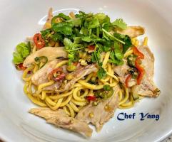 Cold Noodles with Hand Pulled Chicken