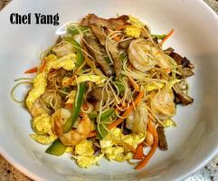 Shrimp and Char Siu Rice Noodle Stir-Fry