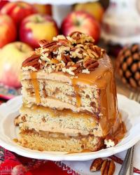 Caramel Apple Pecan Layer Cake 🍏🍰