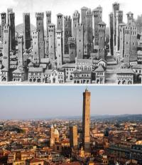 Nel XII secolo c'erano circa 180 torri a Bologna. La più alta: 97 metri.