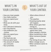 What's in your control