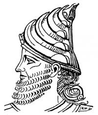 First Aryan-Sumerian king depicted on King Khamu-Rabi's Law Code Stela, c.2000 BC