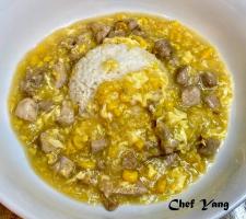 Cream Corn with Pork Rice (Hong Kong Style) 茶餐廳-粟米肉粒飯