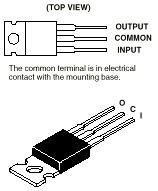 Pin out of the LM 7805 5V Positive Power Reg IC