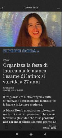 Organizza la festa di laurea ma le manca l’esame di latino: si suicida a 27 ann