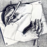Drawing Hands by Maurits Cornelis Escher.