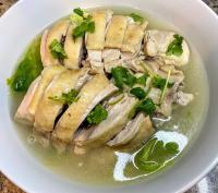 Homemade Poached Chicken in Broth