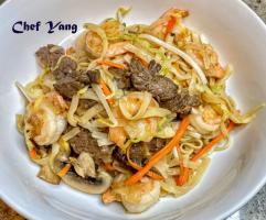 Beef and Shrimp Stir-Fried Noodles