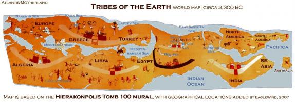 Map of the world created in the year 3500 BC