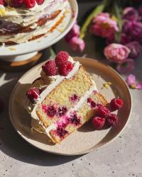 Lemon Raspberry Cake 🍋🍰