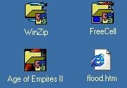 Here are some modified icons, you probably recognize freecell, winzip or Age of Empires II, with the