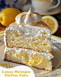 Lemon Meringue Chiffon Cake Recipe 🍋🍰