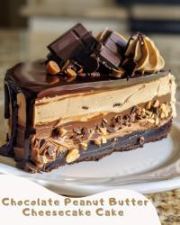 Indulge in the Elegance of Chocolate Peanut Butter Cheesecake Cake