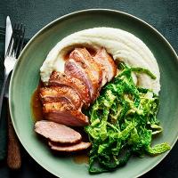 Orange and Soy Duck with celeriac purée