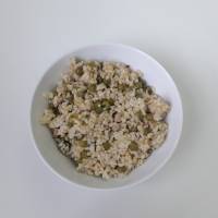 Brown rice with peas and ham