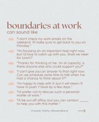 Boundaries at work