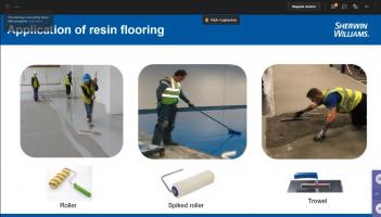 Application of resin floors
