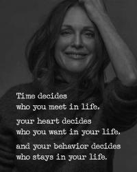 Behaviours decide who will stay in your life