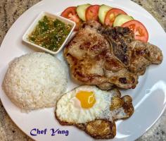 Vietnamese Cơm tấm (Pork Chop with Rice and Fried Egg)