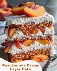 Peaches and Cream Layer Cake