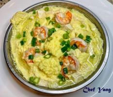 Steamed Egg with Shrimp and Tofu