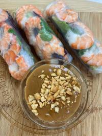 Peanut dipping sauce for Vietnamese Shrimp Spring Rolls