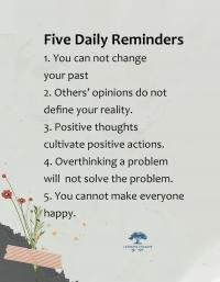 Five daily reminders