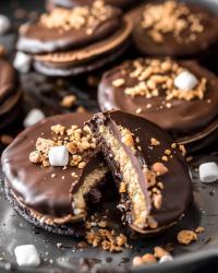 Chocolate Dipped Chocolate Peanut Butter Sandwich Cookies 🍫😋
