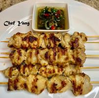 Grilled Chicken Skewers with Jalapeño Sauce