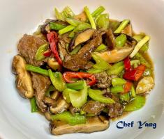 Spicy Beef with Shiitake Mushrooms and Celery