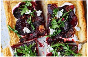 Roasted beetroot & goat's cheese tart