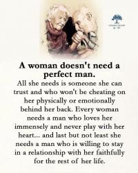 A woman doesn't need a perfect man