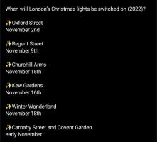 When London is turning its Xmas lights on