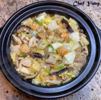 Dried Shrimp & Cabbage Claypot 蝦米粉絲白菜肉片煲