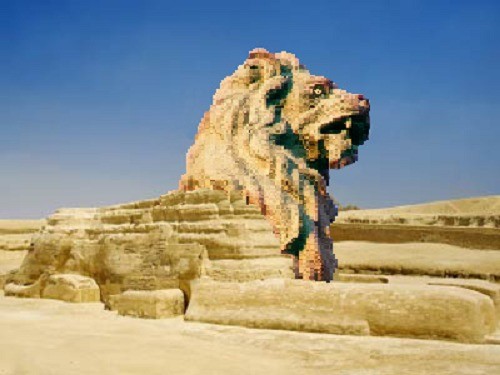 Originally, the Sphinx had a lion head.