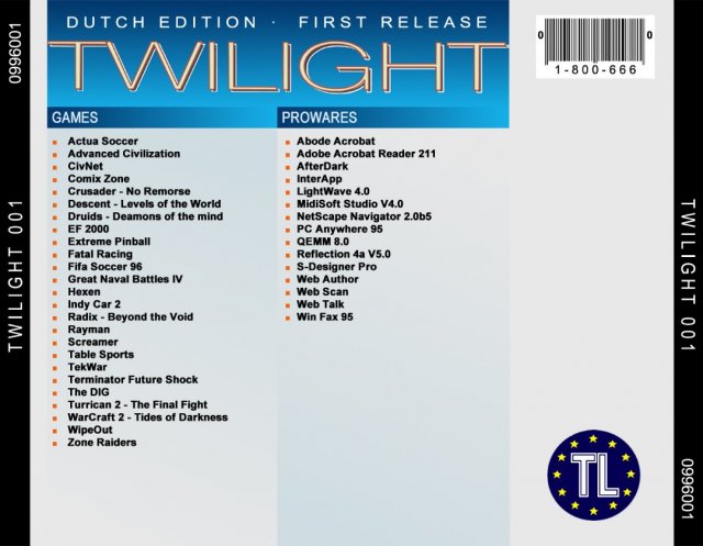 Twilight Dutch Edition - First Release back cover.