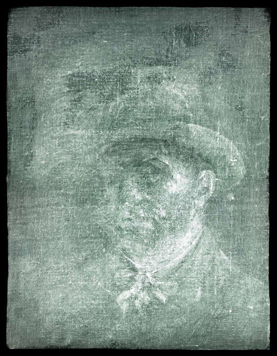 The portrait found on the back of Portrait of a Peasant Woman by Vincent Van Gogh. The portrait show