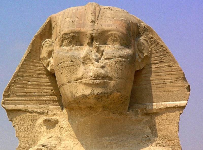 The face of the Sphinx in Egypt.