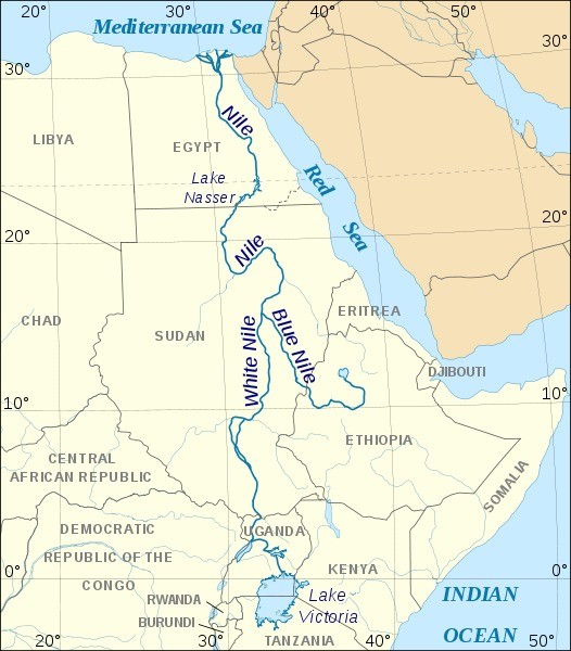 Map of Blue and White Nile