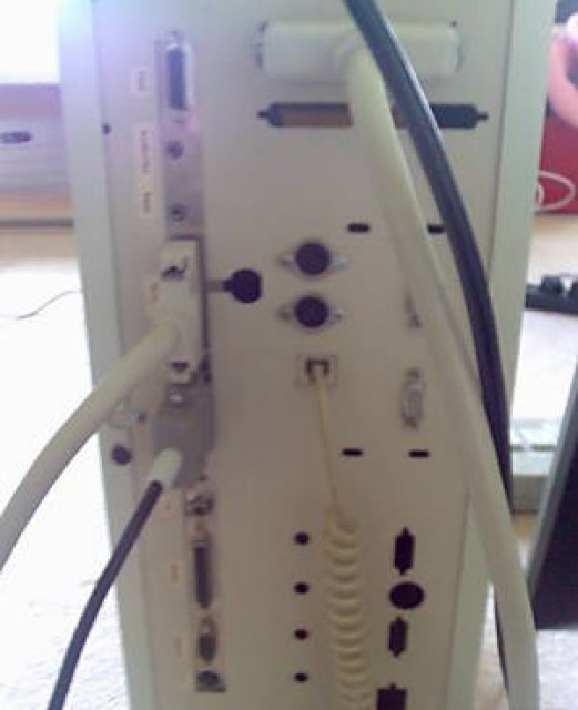 Rear of tower system. Note the SCSI connector for the CD-R and the SVGA adapter cable. All Falcon so