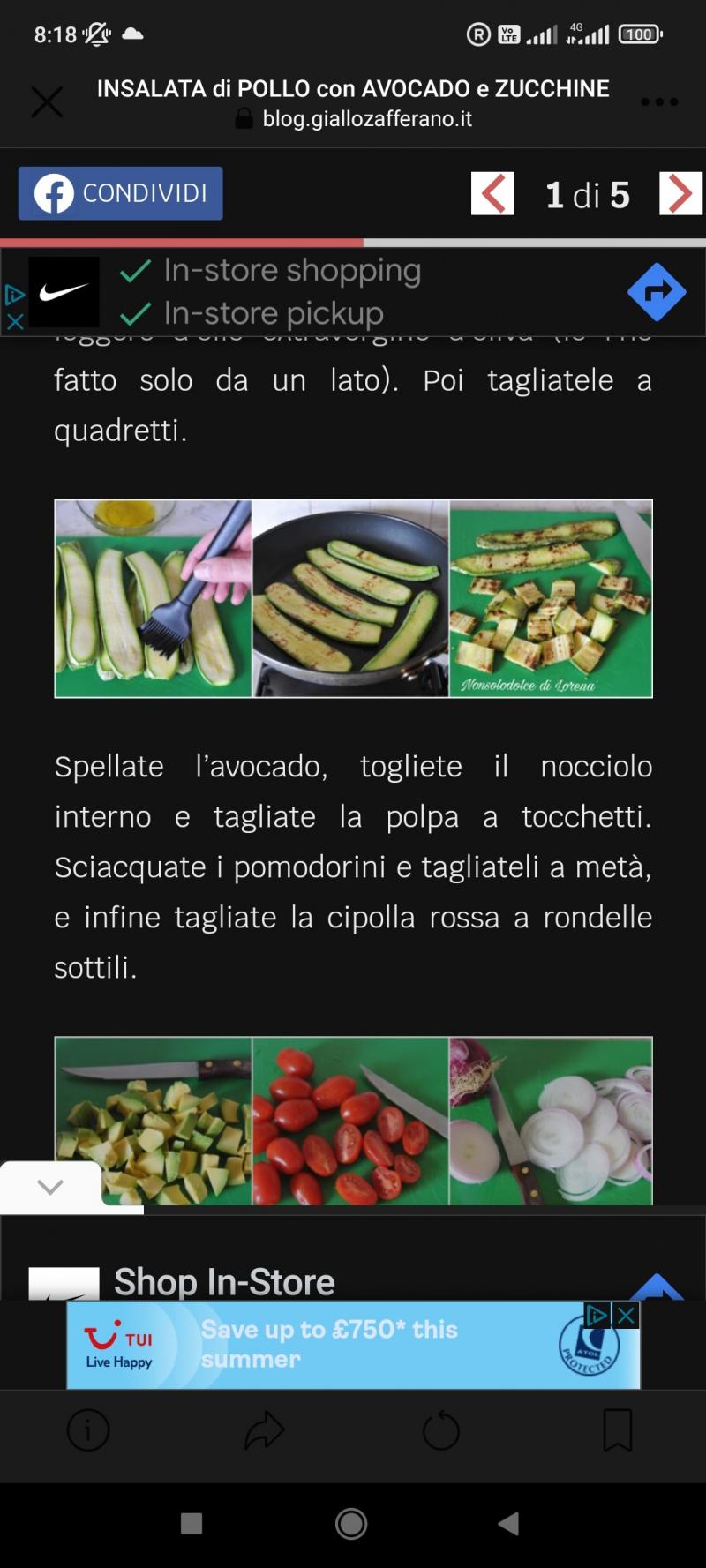Insalata di pollo avocado e zucchine