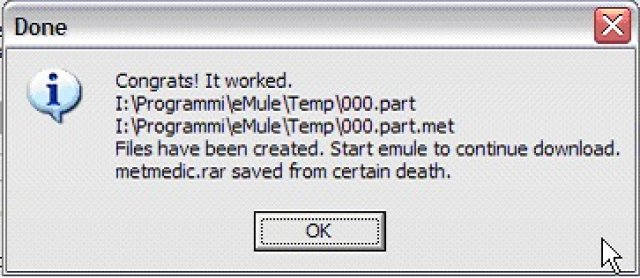 eMule: Guida al recupero dei files corrotti con MetMedic
