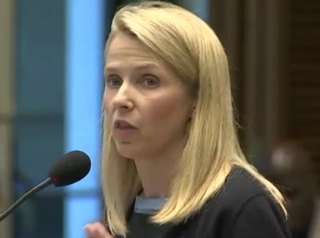 Marissa Mayer speaking to the Palo Alto city leaders on October 1/supstsup/, 2018.