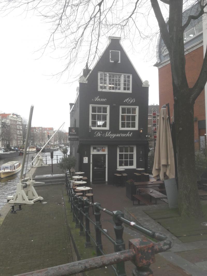 A typical but isolated Amsterdam house