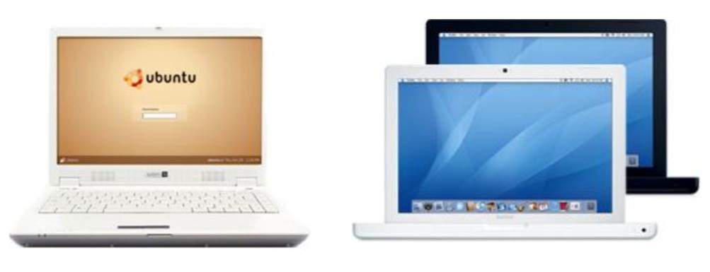 System 76 Darter Laptop with ubuntu and Apple MacBook with OSX
