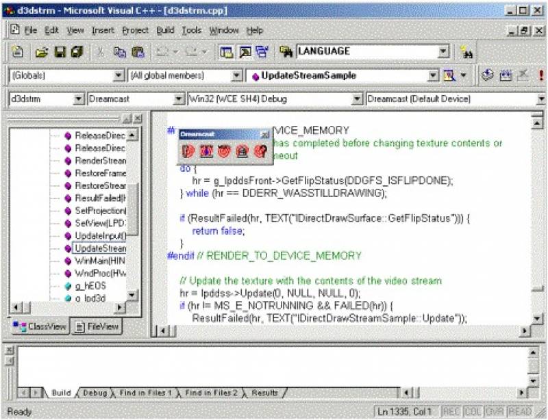 Figure 3. Windows CE for Dreamcast Toolkit fully integrates with Visual C++.