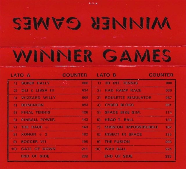 The covers and names of the WINNER GAMES compilations for Commodore 64