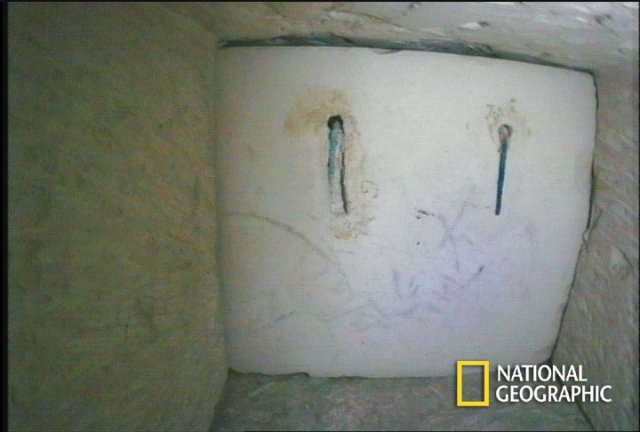 The first of door in the northern Queen's Chamber shaft. (Photo: National Geographic).