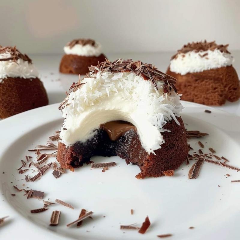 Coconut Dome with Chocolate Spread 🥥🍫