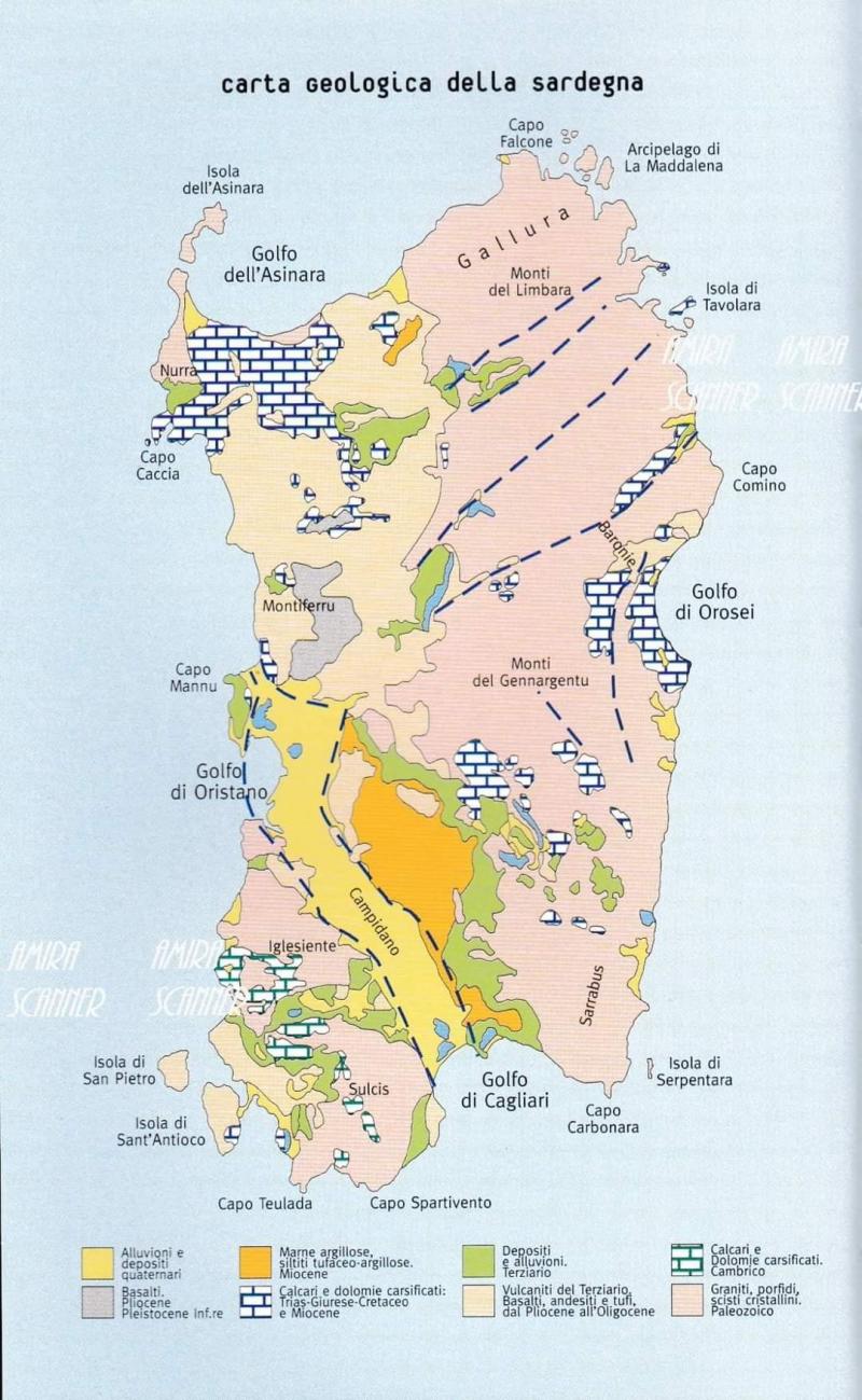 the geological map of Sardinia